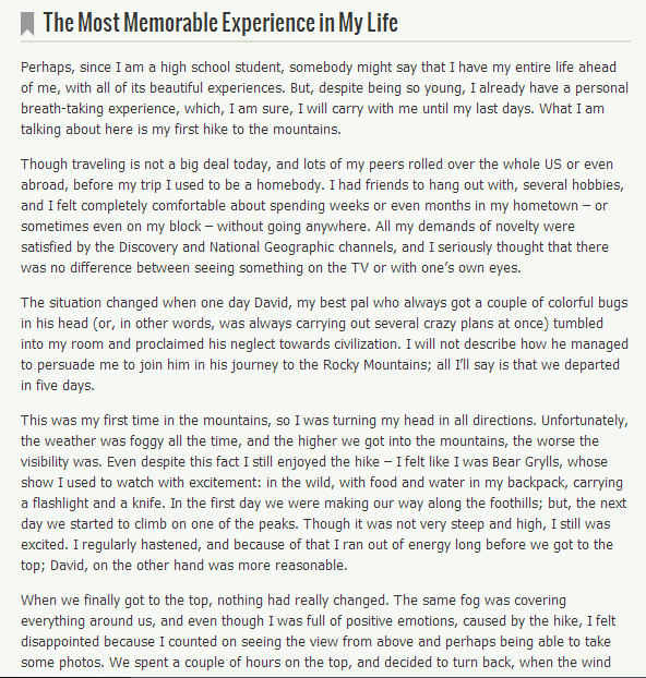 Buy a narrative essay examples personal experience