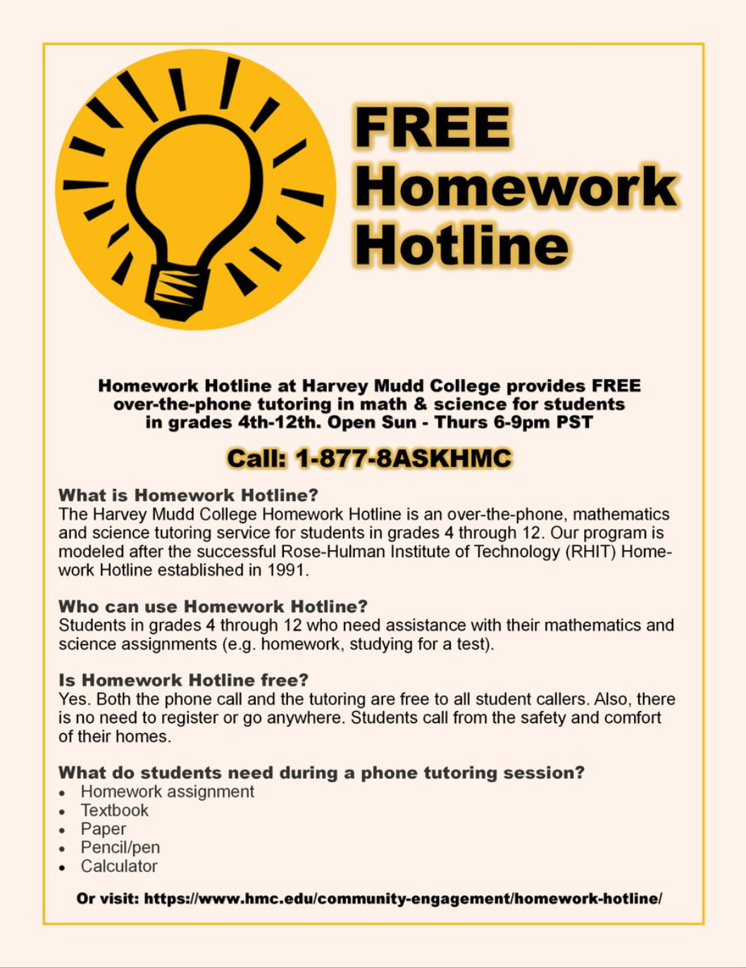 Hotline homework help