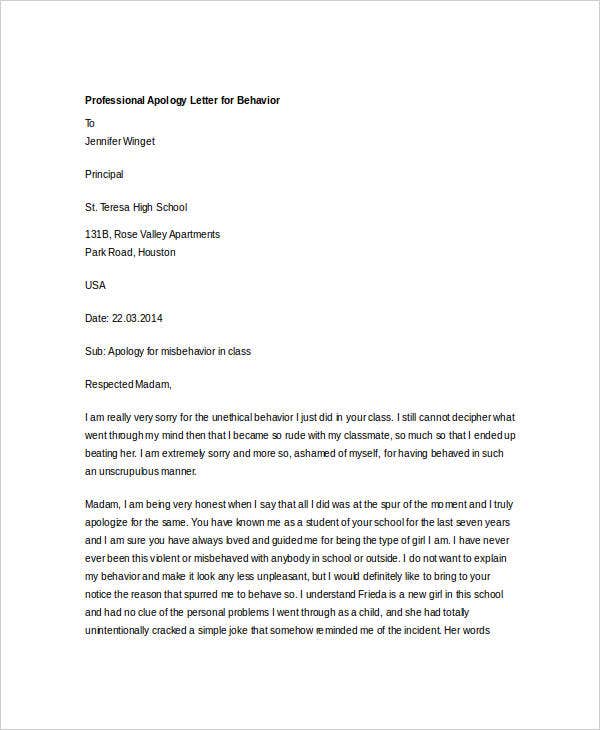 Write my apology letter